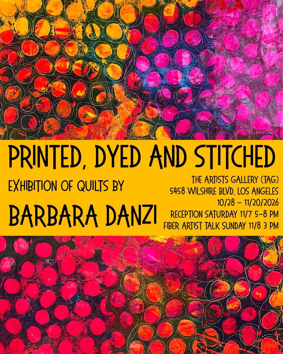 Fiber Artist Talk by Barbara Danzi for Printed, Dyed and Stitched Exhibit