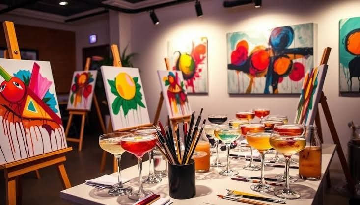 Splash! Studio Presents Sip and Paint Sundays! Experiment Ink & Van Gogh